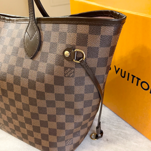 LOUIS VUITTON Damier Ebene Neverfull MM Tote In Rose Ballerine