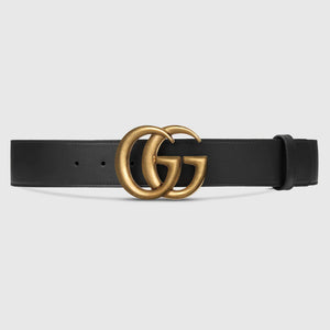 GUCCI GG 2015 Re-Edition Wide Leather Belt in Black 75cm