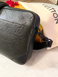 LOUIS VUITTON Calfskin Monogram Shadow Duo Messenger In Black