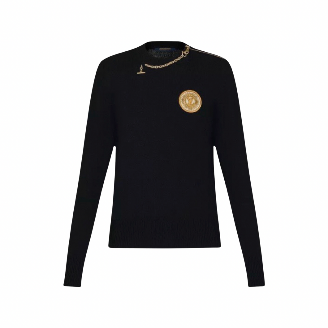 Find Louis Vuitton 2021 Black/White Monogram Crewneck Sweater Size