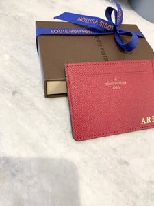 LOUIS VUITTON Calfskin Jeanne Wallet Credit Card Insert In Fuchsia