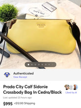 Load image into Gallery viewer, PRADA City Calf Sidonie Crossbody Bag In Cedro/Black
