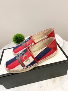 GUCCI Men's Blue Logo Sylvie Canvas Espadrille UK8/US9