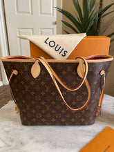 Load image into Gallery viewer, Louis Vuitton 2022 Neverfull MM Monogram Tote Bag in Cherry
