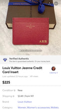 Load image into Gallery viewer, LOUIS VUITTON Calfskin Jeanne Wallet Credit Card Insert In Fuchsia
