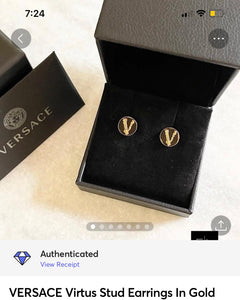 VERSACE Virtus Stud Earrings In Gold