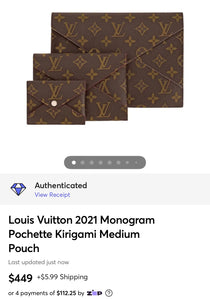 LOUIS VUITTON 2021 Monogram Pochette Kirigami Medium Pouch