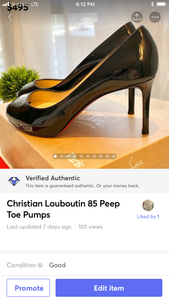 CHRISTIAN LOUBOUTIN Patent Calf No Matter 85 Peep Toe Pumps In Black EU39