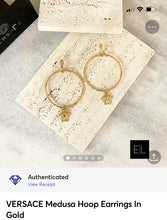 Load image into Gallery viewer, VERSACE Medusa Hoop Earrings In Gold
