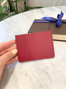 LOUIS VUITTON Calfskin Jeanne Wallet Credit Card Insert In Fuchsia