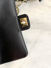 Load image into Gallery viewer, CHANEL Quilted Silk Mini Crossbody Bag In Black
