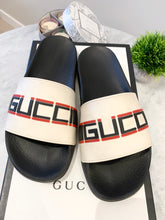 Load image into Gallery viewer, GUCCI Women’s Stripe Rubber Slide Sandals US8
