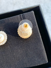 Load image into Gallery viewer, CHANEL Round Pearl Crystal CC Stud Earrings - Gold
