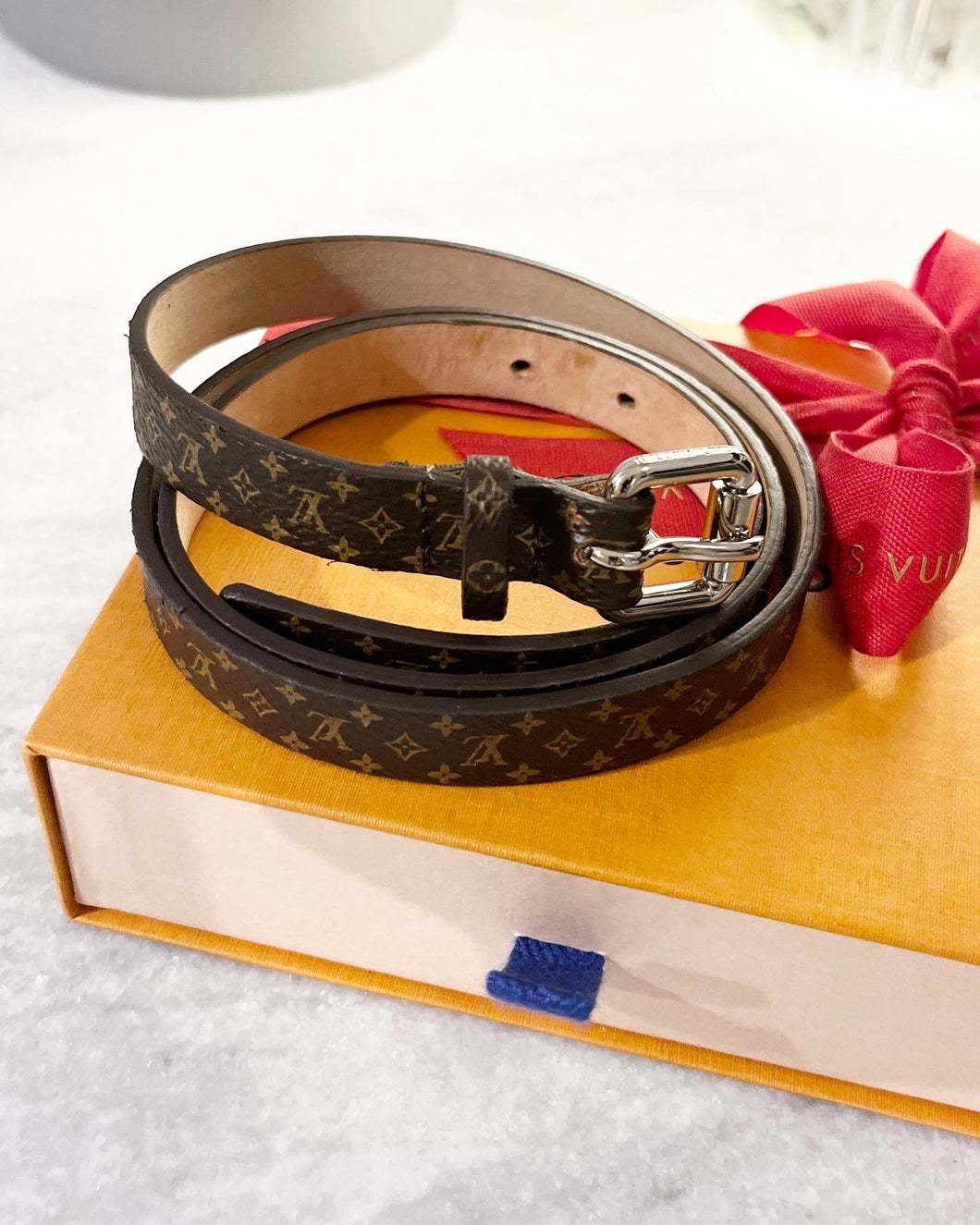 Louis Vuitton Monogram Skinny Belt