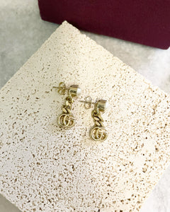 GUCCI GG Gold Metal Pearl Earrings