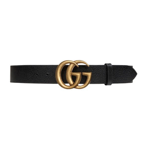 GUCCI GG Wide Leather Belt In Black 85-34