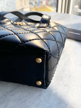 Load image into Gallery viewer, CHANEL Calfskin Quilted Small Surpique Stitch Tote - Black
