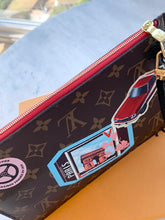 Load image into Gallery viewer, Louis Vuitton World Tour Neverfull MM Monogram Pochette Wristlet Pouch In Red
