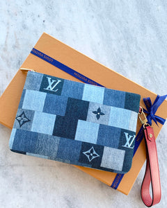 Louis Vuitton Denim Monogram Patchwork City Pouch