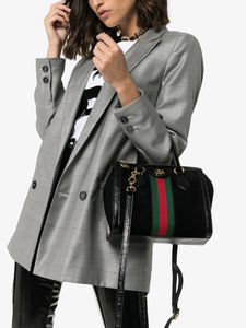 GUCCI Ophidia Suede Mini Tote Bag In Black