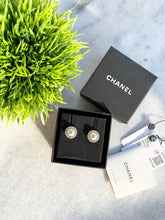 Load image into Gallery viewer, CHANEL Round Pearl Crystal CC Stud Earrings - Gold
