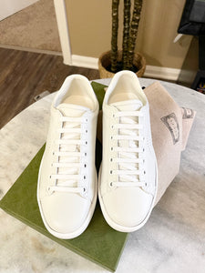 GUCCI Women’s Ace Low Top Leather Sneakers in White (EU) 36.5 (US) 7.5