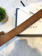 Load image into Gallery viewer, GUCCI Double G Buckle Wide Leather Belt In Brown 75/30
