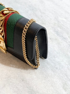 Gucci Sylvie Super Mini Chain Crossbody Bag - Black