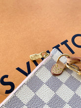 Load image into Gallery viewer, Louis Vuitton 2021 Neverfull GM Damier Azur Pochette Wristlet Pouch In Rose Ballerine
