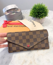 Load image into Gallery viewer, LOUIS VUITTON Damier Ebene Josephine Wallet In Fuchsia
