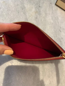 LOUIS VUITTON Calfskin Jeanne Wallet Zippy Coin Insert In Fuchsia