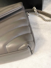 Load image into Gallery viewer, SAINT LAURENT Small Loulou Chain Shoulder Bag In Gray
