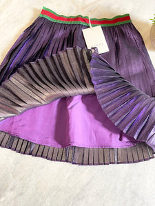 GUCCI Children’s Silk Pleated Skirt in Shine Purple (5 years)