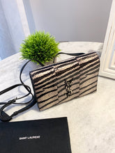 Load image into Gallery viewer, SAINT LAURENT Snakeskin Zebra Print  Monogram Toy Kate Crossbody Bag
