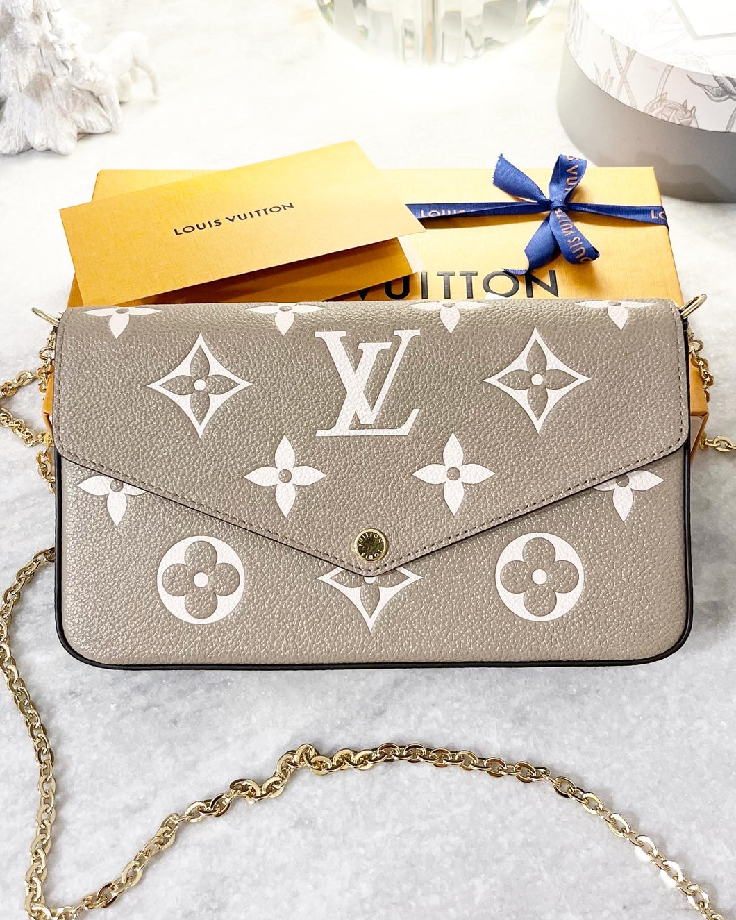 LOUIS VUITTON Felicie Pochette Monogram Empriente Leather Crossbody Bag