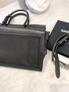 SAINT LAURENT Small Zipped Supple Sac de Jour Duffel Bag in Black