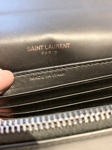 SAINT LAURENT Snakeskin Zebra Print  Monogram Toy Kate Crossbody Bag