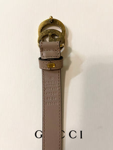 [SOLD] GUCCI GG Leather Belt in Dusty Pink 85-34