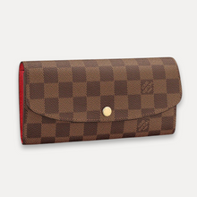 Load image into Gallery viewer, LOUIS VUITTON 2021 Damier Ebene Emilie Wallet In Rouge
