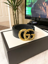 Load image into Gallery viewer, GUCCI GG 2015 Re-Edition Wide Leather Belt in Black 75cm
