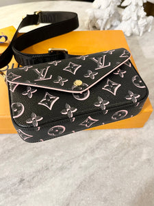 LOUIS VUITTON 2022 Felicie Strap & Go Crossbody Bag In Black