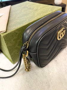 GUCCI GG Marmont Mini Crossbody Bag in Black