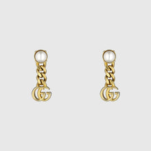 Load image into Gallery viewer, GUCCI GG Gold Metal Pearl Earrings
