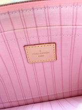 Load image into Gallery viewer, Louis Vuitton 2021 Neverfull GM Damier Azur Pochette Wristlet Pouch In Rose Ballerine
