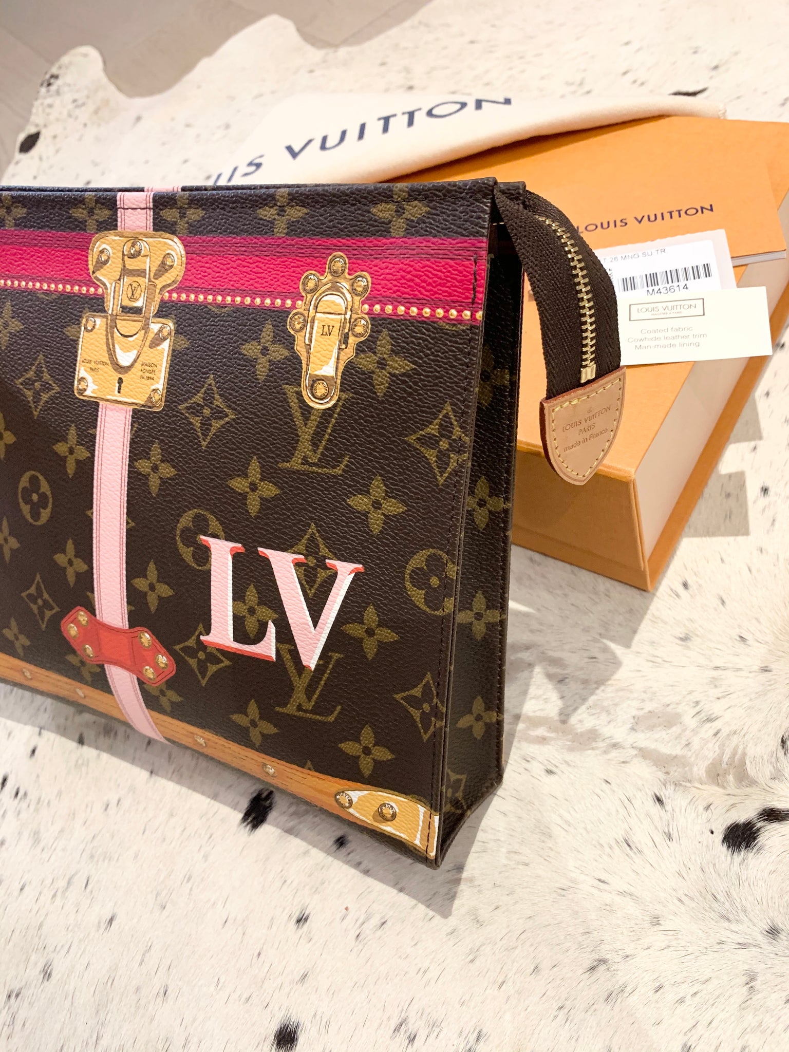 Authentic Louis Vuitton M43615 Summer Trunk Cosmetic Pouch new