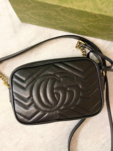 GUCCI GG Marmont Mini Crossbody Bag in Black